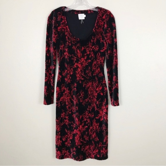 Anthropologie Dierdre Velvet Column Bodycon Valentines Date Dress Multi Size NWT - Picture 6 of 16